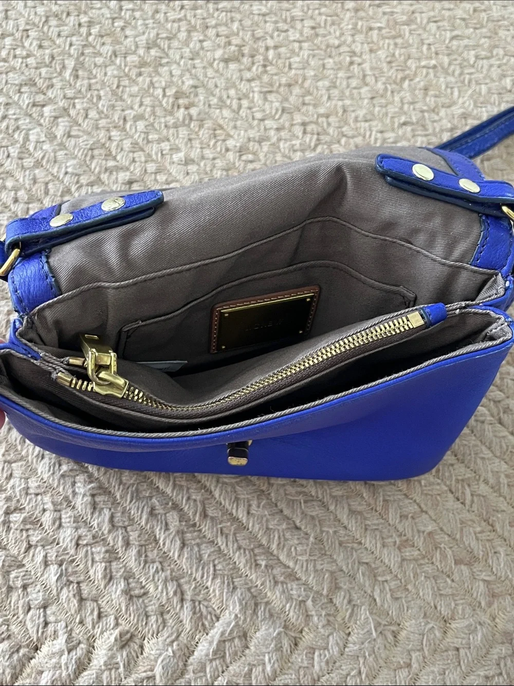 J. Crew Leather Tillary Crossbody in Cobalt Blue